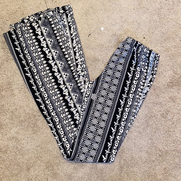 mandee Pants - b&w BOHO flare pants